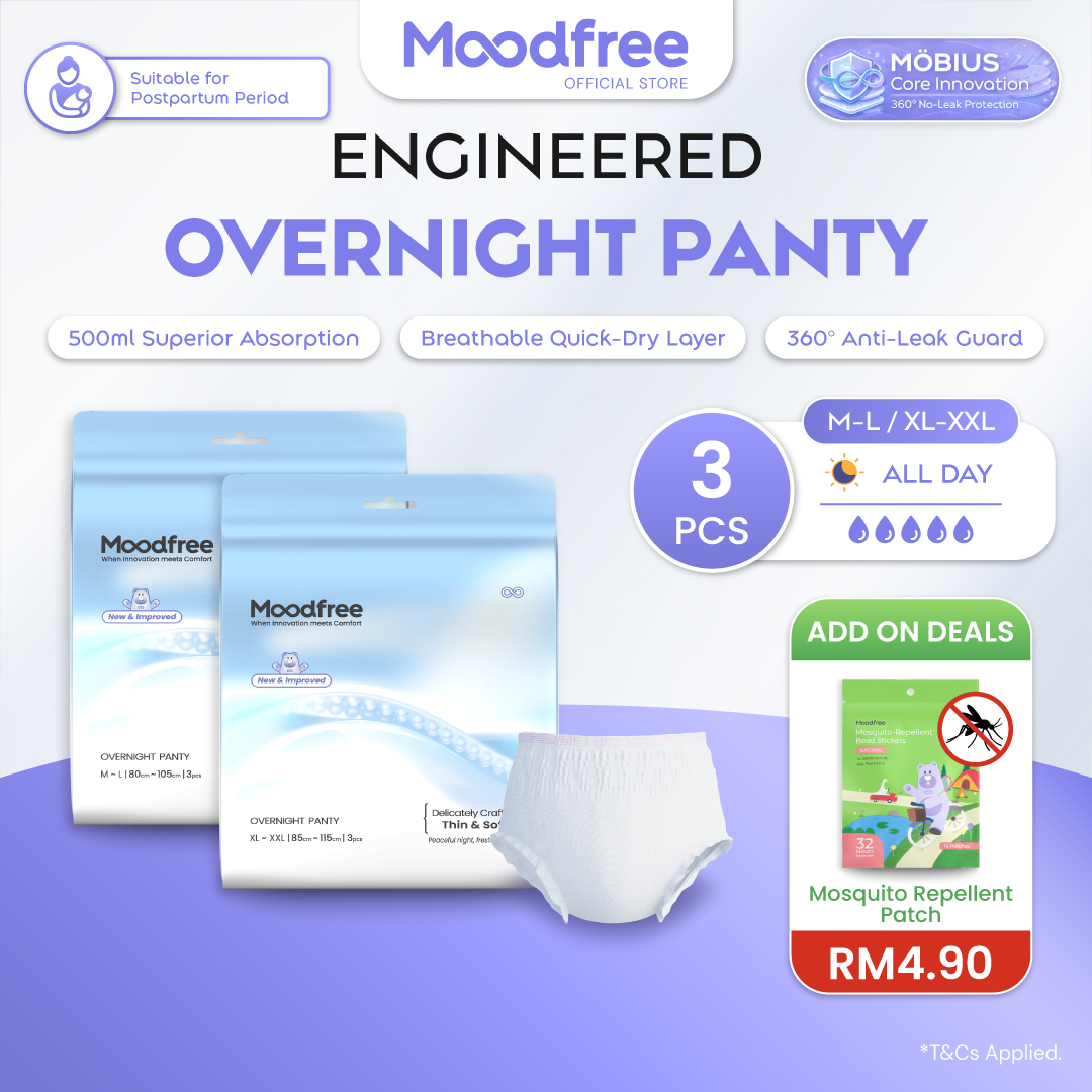 Moodfree Engineered Overnight Panty (3 pcs/pack)(M-L/ XL-XXL)