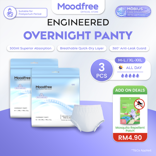 Moodfree Engineered Overnight Panty (3 pcs/pack)(M-L/ XL-XXL)