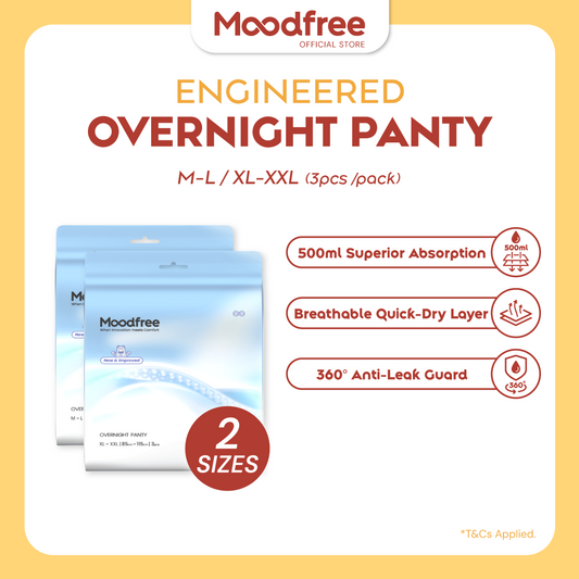 Moodfree Engineered Overnight Panty (3 pcs/pack)(M-L/ XL-XXL)