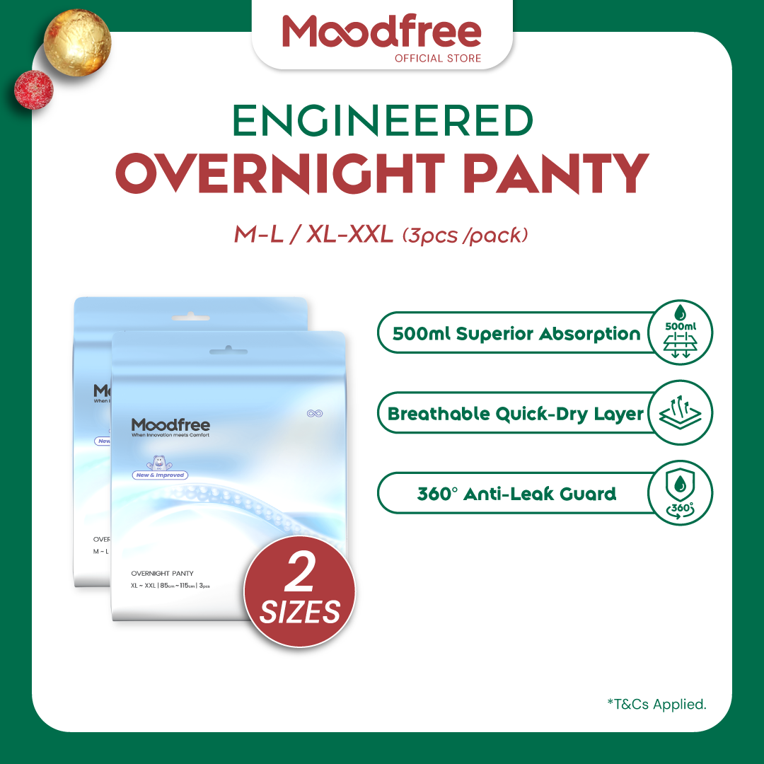 Moodfree Engineered Overnight Panty (3 pcs/pack)(M-L/ XL-XXL)