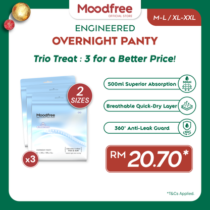 Moodfree Engineered Overnight Panty (3 pcs/pack)(M-L/ XL-XXL)