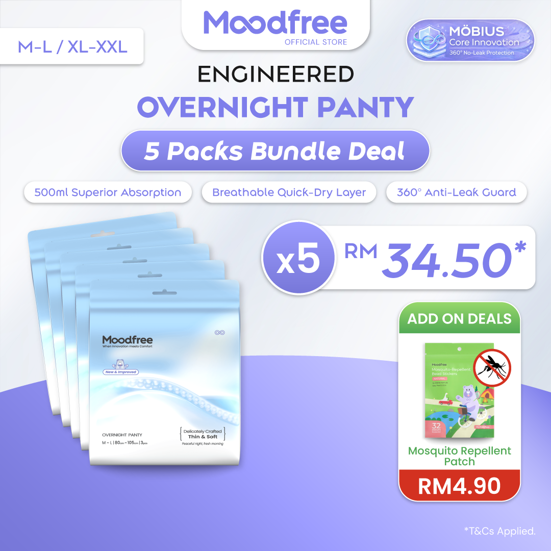 Moodfree Engineered Overnight Panty (3 pcs/pack)(M-L/ XL-XXL)