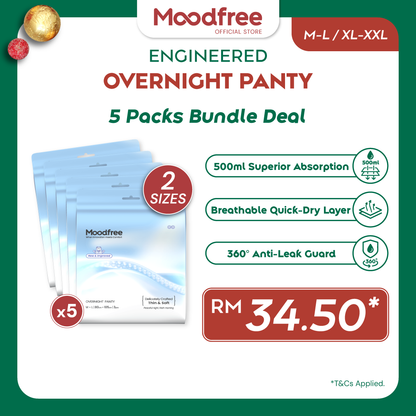 Moodfree Engineered Overnight Panty (3 pcs/pack)(M-L/ XL-XXL)