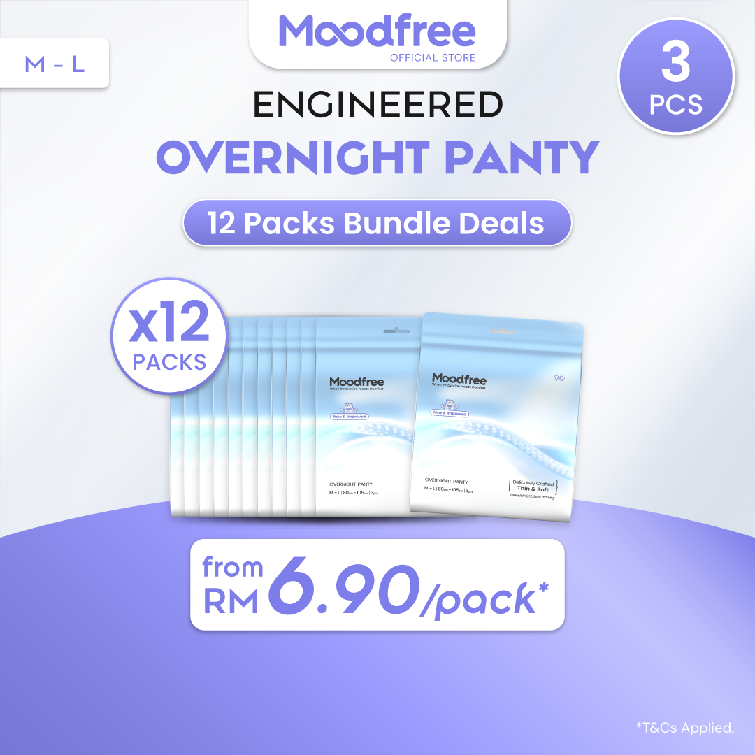 Moodfree Engineered Overnight Panty (3 pcs/pack)(M-L/ XL-XXL)