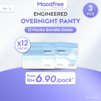 Moodfree Engineered Overnight Panty (3 pcs/pack)(M-L/ XL-XXL)