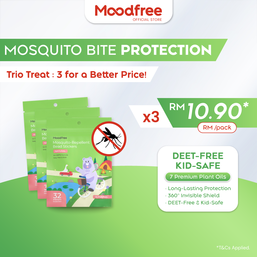 Moodfree Mosquito Repellent Stickers (15 pcs x 3 pack)
