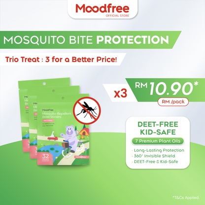 Moodfree Mosquito Repellent Stickers (15 pcs x 3 pack)