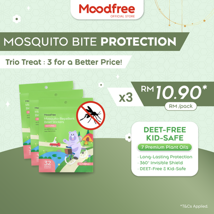 Moodfree Mosquito Repellent Stickers (15 pcs x 3 pack)