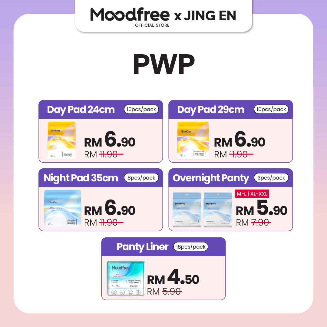[JING EN] MOODFREE Engineered Overnight Panty Bundle