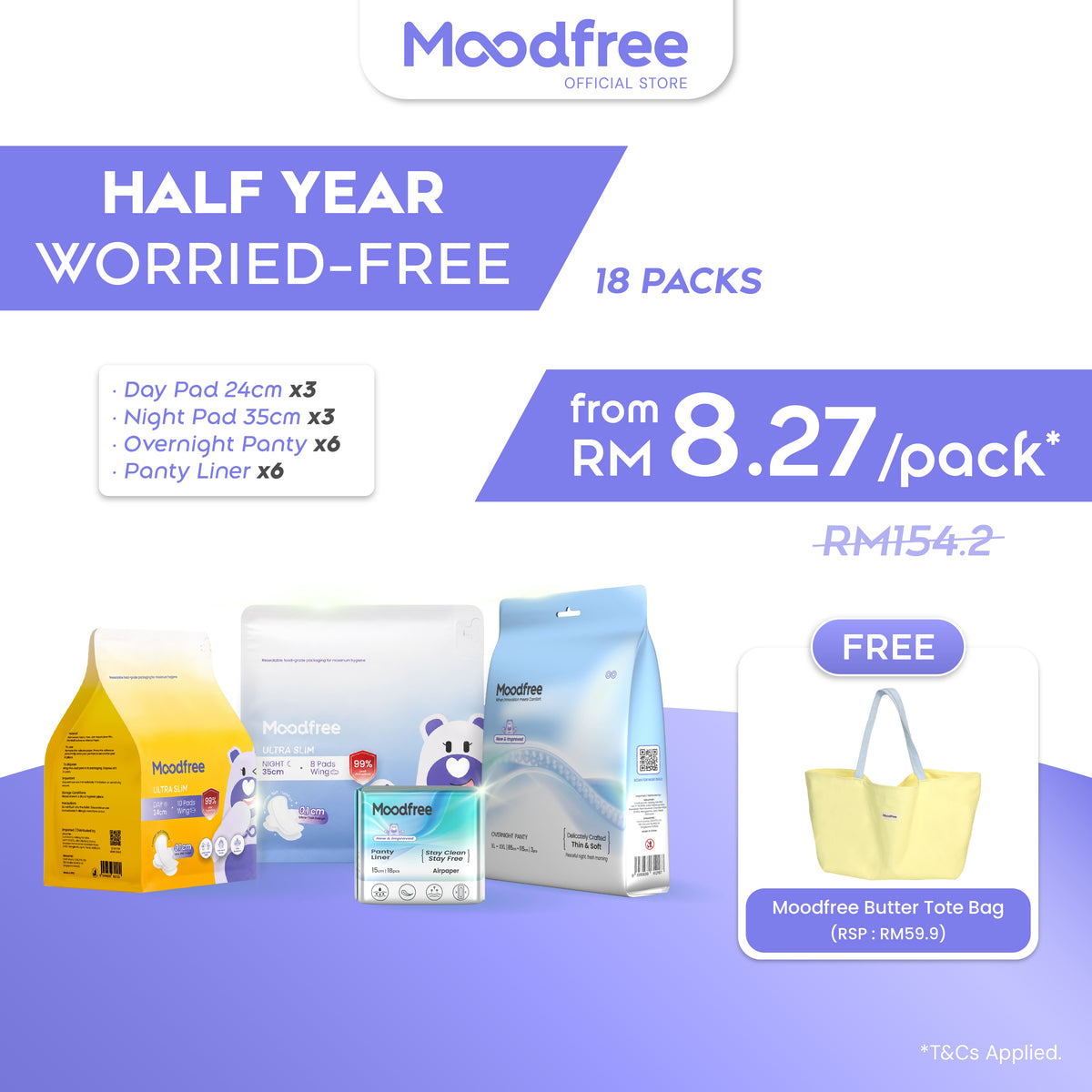 Half Year Worried-Free (Free Limited Edition Butter Tote Bag worth RM59.9)