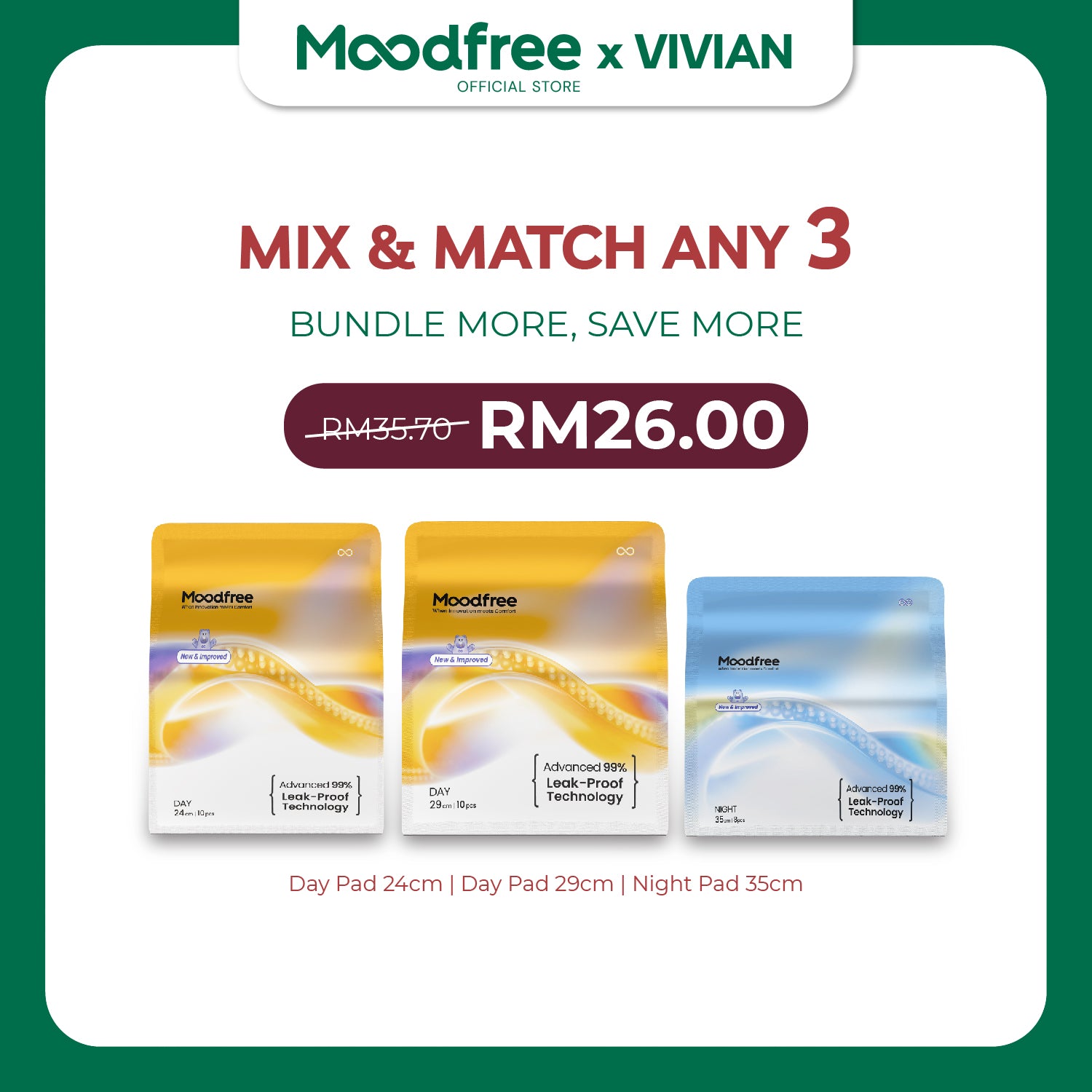 [VIVIAN] MIX & MATCH ANY 3 SANITARY PADS