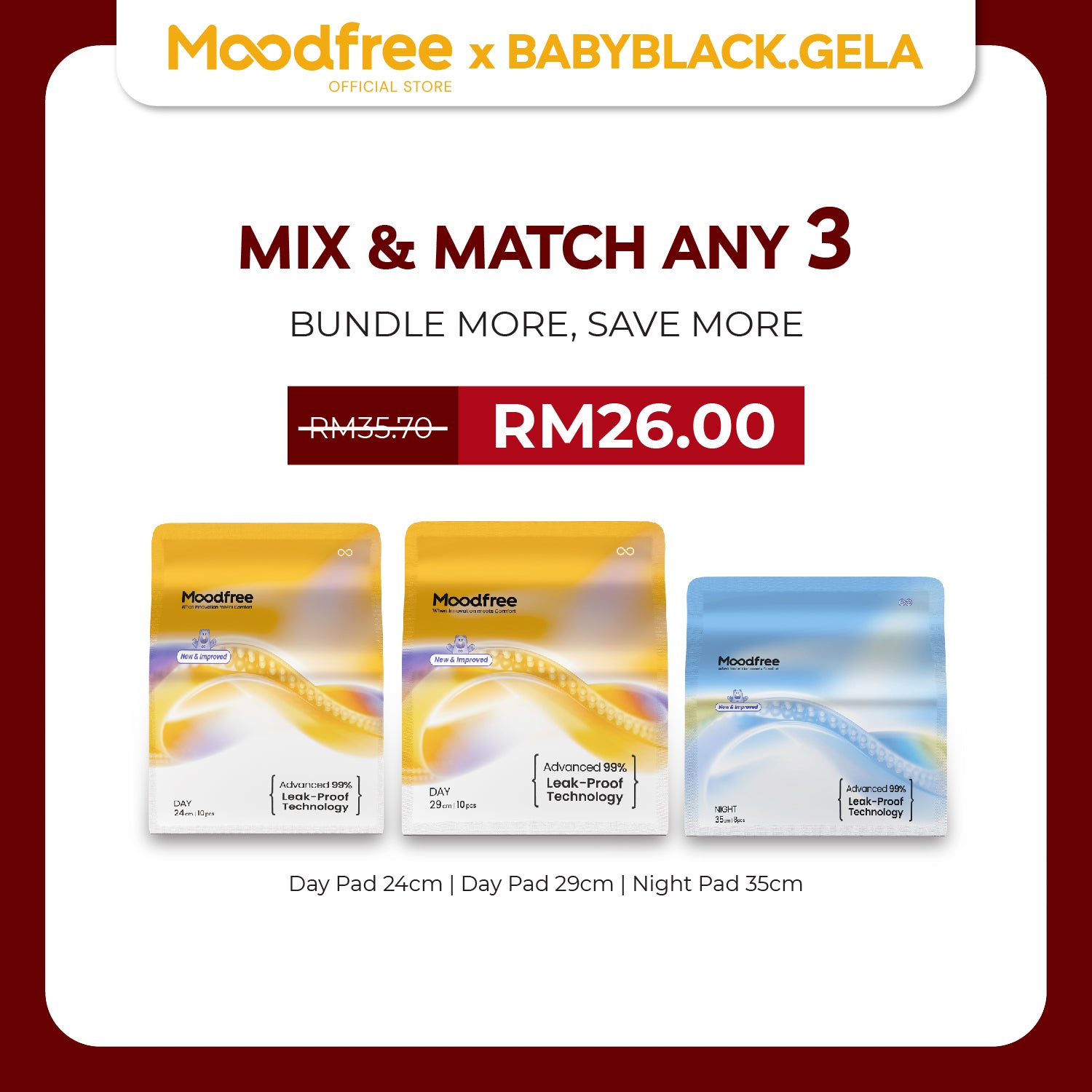 [BABYBLACKGELA] MIX & MATCH ANY 3 SANITARY PADS