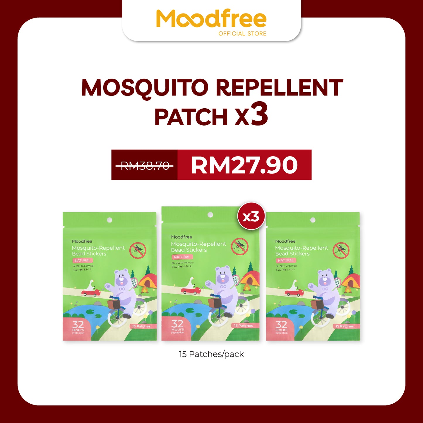 [HOT DEALS] MOODFREE Mosquito-Repellent Bead Stickers (15patches/pack)