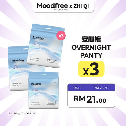 [ZHI QI] MOODFREE Engineered Overnight Panty Bundle