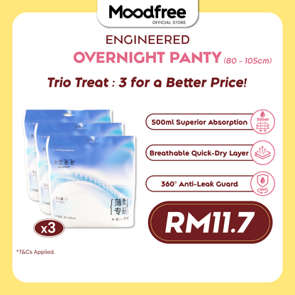 [BEST SELLER] Moodfree Engineered Overnight Panty (3 pcs/pack)