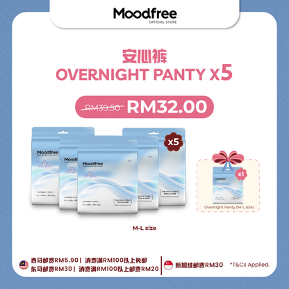 [TZE SING] MOODFREE Engineered Overnight Panty Bundle