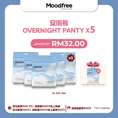 [TZE SING] MOODFREE Engineered Overnight Panty Bundle