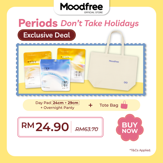 MOODFREE Everyday Tote Bag Set (Day Pad 24cm + 29cm + Overnight Panty)